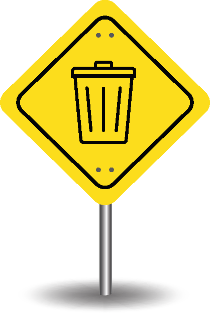 panneau poubelle